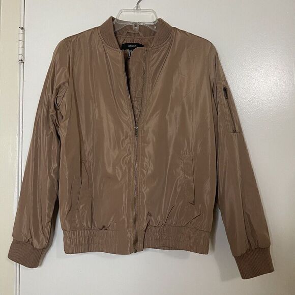 Forever 21 Mauve dusty rose full zip bomber light jacket size small - Picture 1 of 4